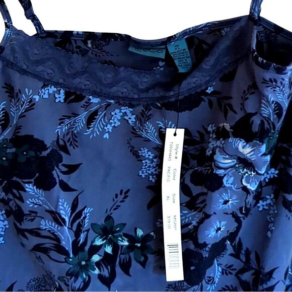 Blue Patterned Camisole | XL | Cotton Blend | NWT! 0073, 0074 - Picture 3 of 4